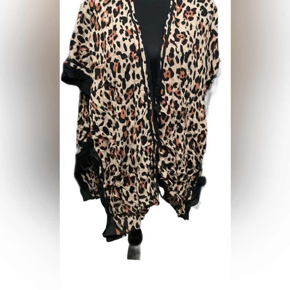 INC International Concepts Leopard Print Kimono / Cardigan One Size NWT - Picture 2 of 6